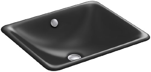 KOHLER K-5400-7 Iron Plains Dual-Mount Bathroom Sink, Black