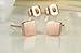 D.B.MOOD Square Stud Earrings Rose Gold Plated Stainless Steel Earring for Women Rose gold