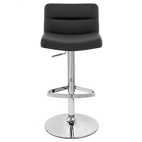 Zuri Furniture Black Lattice Adjustable Height Swivel Armless Bar Stool