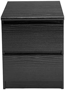 Amazon Com Pemberly Row 2 Drawer Nightstand In Black Woodgrain Furniture Decor