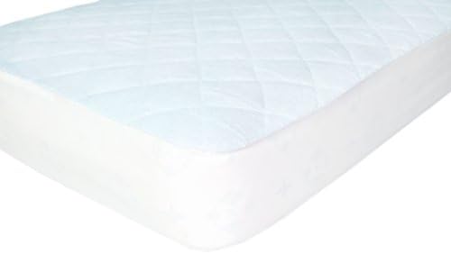 Healthy baby Ideas Premium Bamboo Viscose Crib Mattress Pad Waterproof With 9" Deep Fitted Skirt, Baby Blue