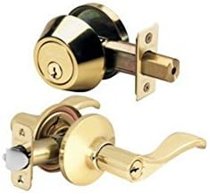 TOLEDO Lever Handle &amp; Deadbolt Gate Lock Box (Bright Brass)