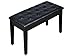 TMS Black Ebony Wood Leather Piano Bench Padded Double Duet Keyboard Seat Storage