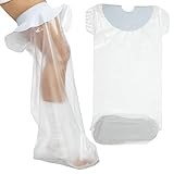 Vive Leg Cast Cover - Waterproof Cast Bag Bandage Protector for Shower, Broken Foot, Ankle, Knee, Toe - Watertight Adult Plastic Protection Dry Bag - Half Leg Water Tight, Resistant, Submersible Seal