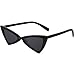 SOJOS Designer Cateye Triangle Sunglasses High Pointed Flat Mirrored Lens SJ2051 with Black Frame/Grey Lens