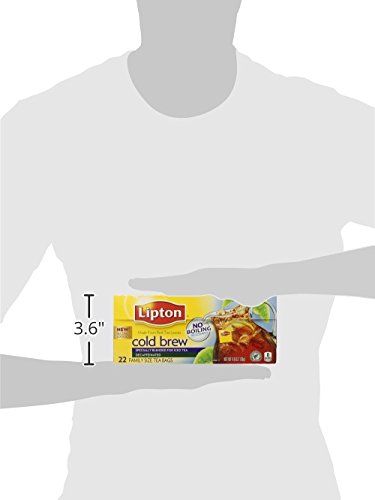 LIPTON DECAF COLD BREW ICED TEA BAGS, FAMILY SIZE ZERO CALORIES, EASY-TO-MAKE WITH NO BOILING NEEDED, 66 TOTAL TEA BAGS (22CT – PACK OF 3)
