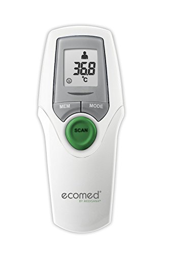 ecomed TM-65E Termometro clinico, Senza contatto, A infrarossi, Termometro preciso per la fronte, Per neonati, Bambini e adulti, Funzione di memoria inclusa, Temperatura ambiente