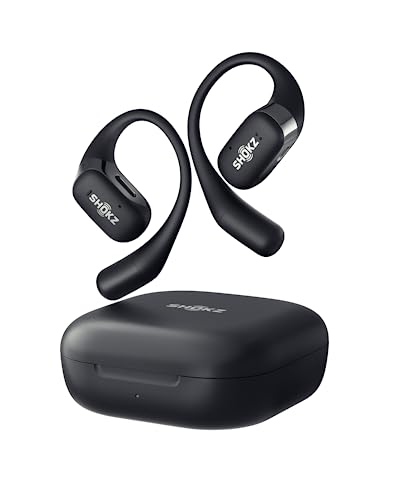 SHOKZ [2023 Nuovo OpenFit Cuffie Bluetooth Wireless- Auricolari Audio Senza Fili con Microfono-Leggero, Open-Ear Comfort-Carica Rapida-28 ore Durata-Chiamata Musica Uso quotidiano-Nero