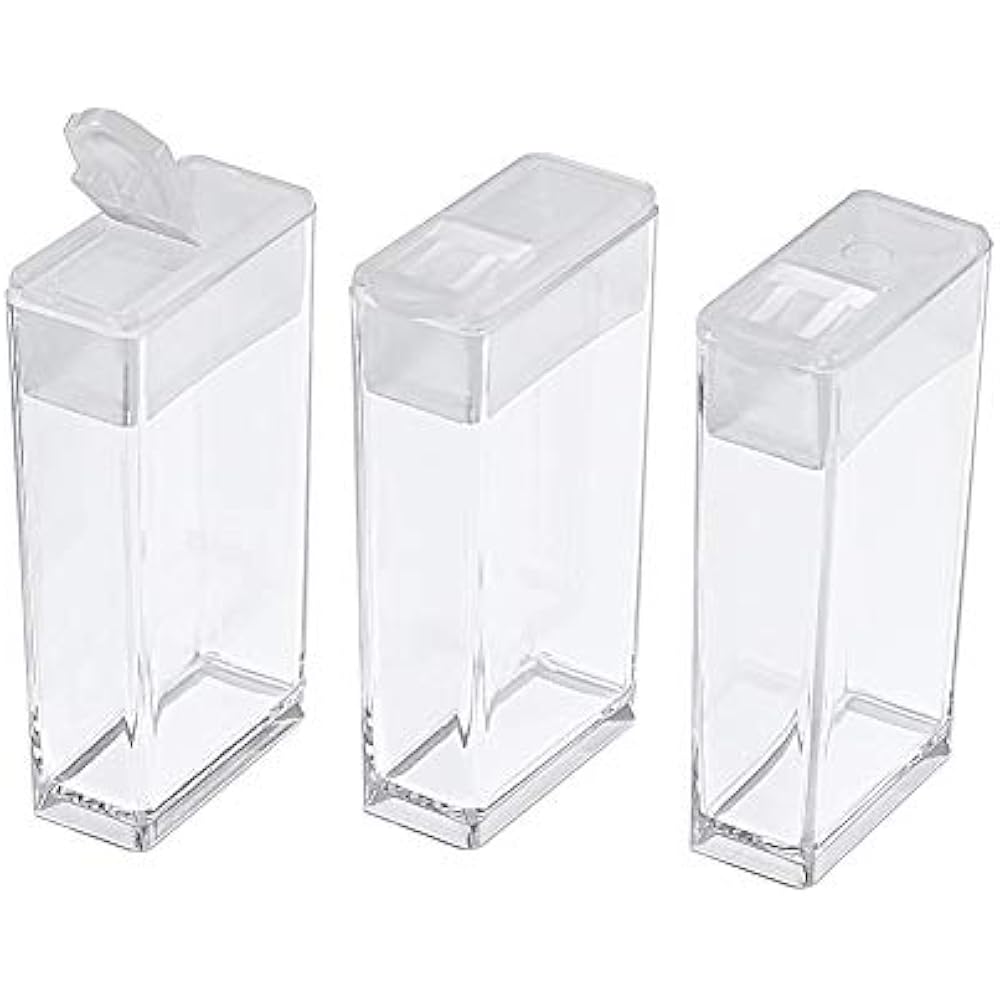 Fashewelry 100Pcs Plastic Flip Top Seed Bead Small Storage Containers