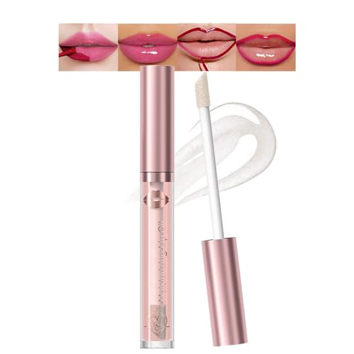 JUAAZIN Hydrating Lip Gloss Oil - Nourishing Tinted Lip Oil for High-Shine Finish, Long-Lasting, Non-Sticky, Cruelty-Free Lip Plumper, Perfect with Lipstick & Peel-Off Lip Gloss