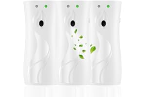 DZUEKOMI Automatic Air Freshener Spray Dispenser 3-Pack, Wall Mounted or Freestanding,Multiple Time Settings,Commercial and Home Use in Bathrooms, Offices, Living Rooms and Commercial Places (White, 11121)