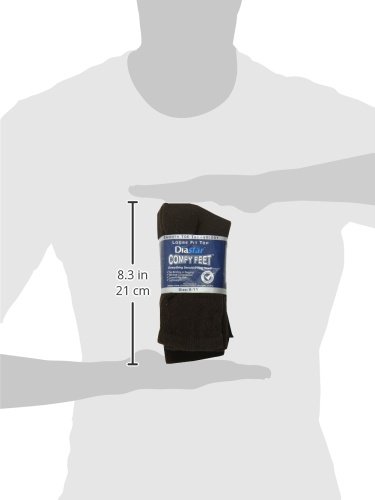 Diastar Comfy Feet Diabetic Socks, Brown, 9-11, 3 pack
