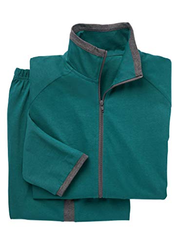 AmeriMark Contrast Stripe Pantset Charcoal/Evergreen XL