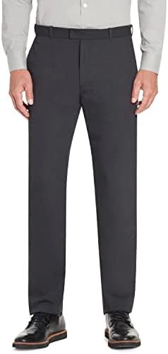 Van Heusen Men's Flex Straight Fit Flat Front Pant, Charcoal, 36W