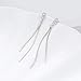 Sterling Silver Tassel Earrings Dangle, Long Chain Earrings Linear String, Stud Drop Earrings for Women Teens (Tassel 1)