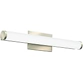Lithonia Lighting 24-Inch LED Vanity Light with Warm White White Color Temperature, Contemporary Cylinder Bathroom Vanity Wal