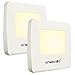 Plug in LED Night Light, Dusk to Dawn Sensor, Emotionlite Nightlights for Bedroom Hallway Kitchen Stairways Corridor Bathroom,Warm White, Ultra Slim, 2 Pack, UL Listed