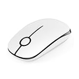Jelly Comb 2.4G Slim Wireless Mouse with Nano Receiver, Less Noise, Portable Mobile Optical Mice for Notebook, PC, Laptop, Computer, MacBook MS001 (White and Black)