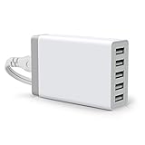 USB charging 5-Port Desktop USB Hub/Charging Station with Smart IC Technology for Apple iOS, Android & Virtually all Other USB Compatible Devices (5-Port White)