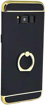 Samsung S8 case,All-Round Protection with Free Rotating Metal Ring Holder (Black)