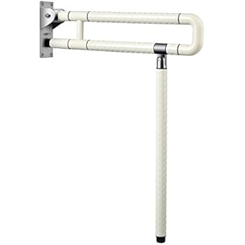 Medical Safety Toilet Grab Bar Handicap Bathroom Seat Support Foldable Skid Resistance Toilet Bathroom Bar Bathroom Hand Grips for Disability Aid and Elderly Assistance (White 75CM)