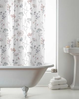 Black Horse Surrey Shower Curtains with Rings | 180 cm x 180 cm | Quick & easy to hang (Fleur)