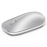 OMOTON Bluetooth Mouse for iPad and iPhone (iPadOS 13 / iOS 13 and Above), Ultra-Thin Wireless Mouse Compatible with Bluetooth Enabled Computer, Laptop, PC, Notebook, and Mac Series, Silver