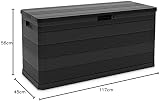 Olsen Smith Toomax 280L Garden Storage Box Bench Shed Chest Black Indoor Outdoor view 7