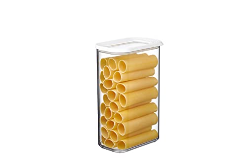 Mepal Transparent Food Storage Container - Food Containers Rectangular - Storage Box with Lid - Kitchen Container & Organizer - Stackable & Airtight Food Storage Container - 2000 ml - White