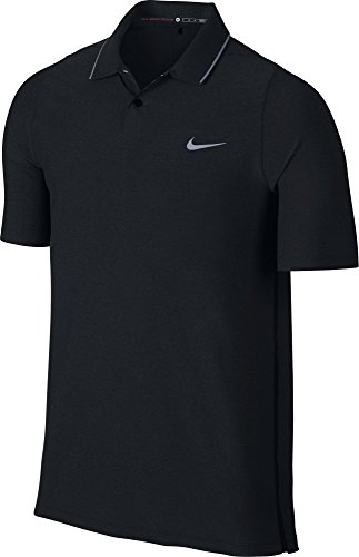 Nike Tiger Woods VL Max Woven Solid Golf Polo 2016 Black/Reflective Silv Large