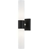 Livex Lighting, 10102-04, Aero, ADA Vanity Sconce, Black with Brushed Nickel Accent