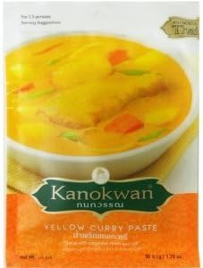 Kanokwan Yellow Curry Paste (Kaeng Ka-ree)thai Authentic Herbal Food Net Wt 50 G (1.76 Oz.)