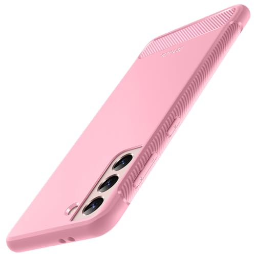 JETech Slim Fit Case for Samsung Galaxy S21 5G 6.2-Inch, Thin Phone Cover with Shock-Absorption and Carbon Fiber Design (Pink)
