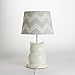Lolli Living Owl Lamp Base w/ Seaglass Grey Zig Zag Shade