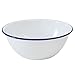 Crow Canyon Home Enamelware Cereal Bowl, 20 ounce, Vintage White/Blue (Single)