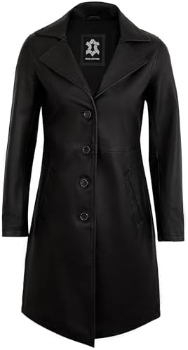 Classic Long Trench Coat - Genuine Leather Full Length Outerwear