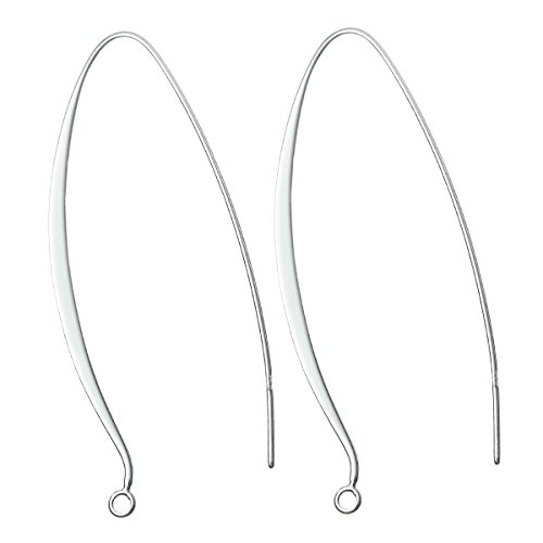 2 pcs .925 Sterling Silver Ear Wire Earwires Dropped Dangle Earring Connector French Hook/Findings/Bright
