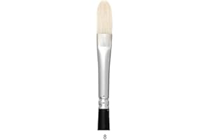 Trekell Hog Bristle Long Handle Artist Brushes for Oil Painting Filbert - 400KF Series / 8