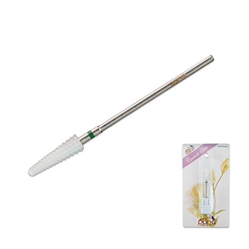 Pana Professional 3/32" Shank Size - White Small Tapered Cone Ceramic Bit Coarse Grit - Nail Drill Bit for Dremel Machine