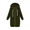 Hhckhxww Herfst en winter dames halflange trui met capuchon en lange mouwen voor dames winterjas