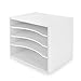 Leroxo Portable LED Table Lamp,3 Color Stepless Dimmable Battery Powered Lamp Wood Desktop Organizer Letter Tray File Mail Sorter,White