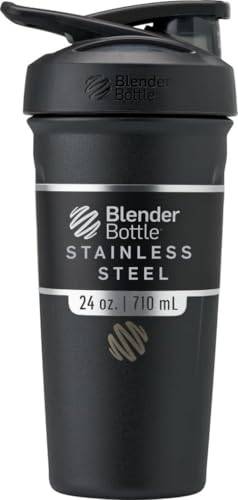 BlenderBottle Strada - Edelstahl Trinkflasche, Thermoflasche mit BlenderBall, Protein Shaker und Fitness Shaker, BPA frei, Doppelwandig, Vakuum isolie