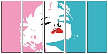 PrettyArt 5 Pieces Modern Canvas Painting Wall Art The Picture For Home Decoration Marilyn Monroe Poster Oil Canvas Art Andy Warhol Art Picture Print On Canvas Giclee Artwork For Wall Decor