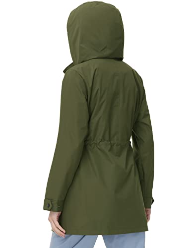 Women Rain Jacket Lightweight Hooded Waterproof Active Outdoor Trench Raincoat Sun Protection Jacket