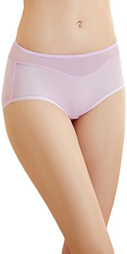 Women's Pure Silk Panty Soft Regular Shorts Light Purple M
