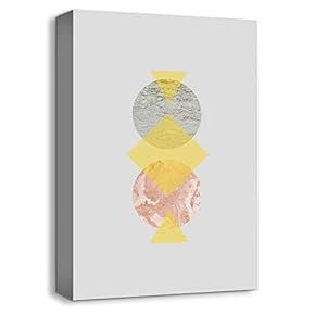 Canvas Wall Art Abstract Geometric Free Life Painting Artwork for Home Prints Framed - 12x18 inches