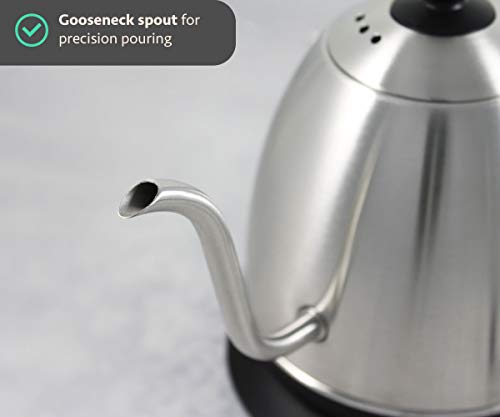Electric Gooseneck Kettle (1.0L) - Electric Pour Over Kettle Electric, Pour Over Coffee Kettle, Electric Tea Kettle, Hot Water Kettle Electric & Tea Maker, Electric Kettle Gooseneck, Water Heater Kettle