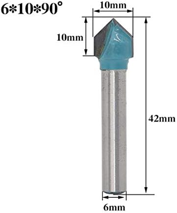 1 piece 1pc 6mm V Bit CNC Solid Carbide End Mill Tungsten Steel Woodworking Milling Cutter 3D Wood MDF Router Bit 60 90 120 150 Degrees