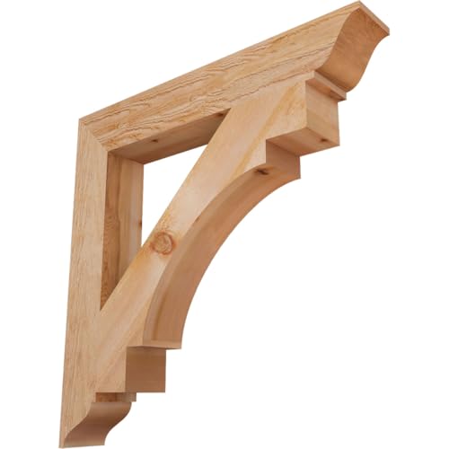 6"W x 40"D x 40"H Merced Traditional Rough Sawn Bracket, Western Red Cedar