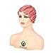 Baruisi Pink Short Nuna Wigs Pixie Wigs for Women Synthetic Finger Wave Curly Hair Wig